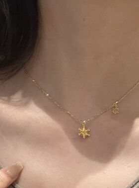 冬日新款雪花六芒星小链气质2025