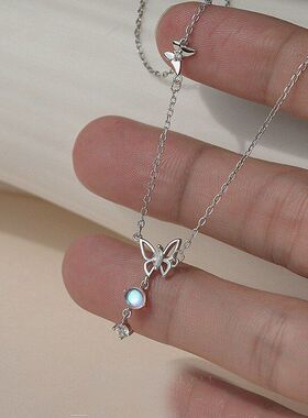 月光石链轻奢新款设计感项链清新