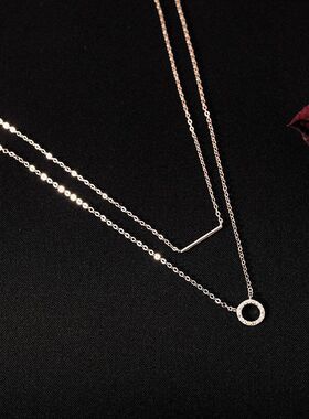 高级双层项链锁骨设计感轻奢小众