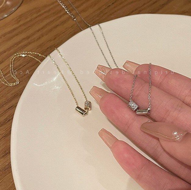 ins女轻奢气网红镀金质感项链钻