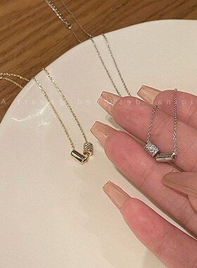 ins女轻奢气网红镀金质感项链钻