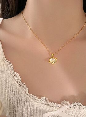 爱心链代发女日韩设计感不锈钢