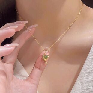 轻设计感2023精致星月和田玉爆款小众配饰项链链锁骨新款奢颈链