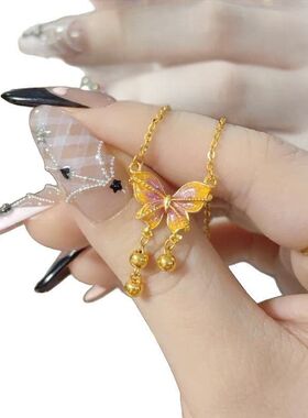 流苏项链吊坠珐琅缤纷铃铛小众