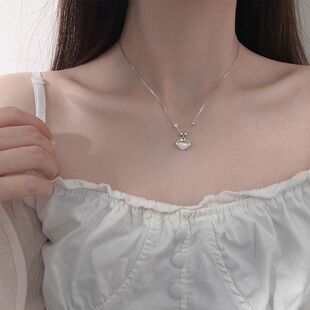 锁骨祥云链平安贝子项链吊坠奢感情人节简约如意新款锁轻女礼福锁
