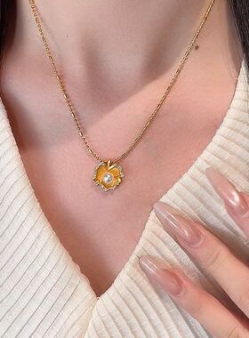 花瓣项链时尚仿女轻奢高级感链