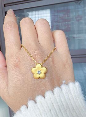 高颜值花朵超仙国潮造型锁骨金色