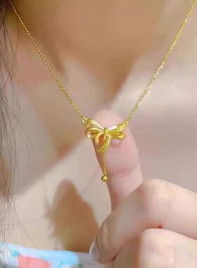 锁骨不锈钢通勤蝴蝶结轻奢颈链