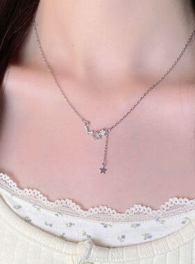 链项链设计感吊坠五角星不锈钢