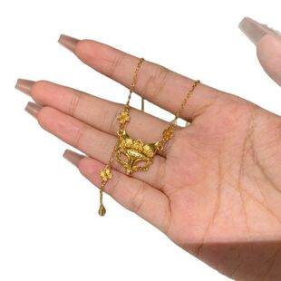 狐狸高级感金店同款神秘感奢小众链项链锁骨面具吊坠流苏东方女轻