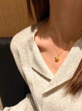 锁骨平安锁抖音经典爆款款项链女链项链金色可爱小福袋小胖福