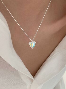 女小众设计爱心新款闪钻锁骨彩色