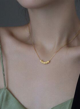 链设计五福临门红小众子女网锁骨