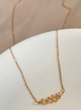 送树叶链女女友设计感叶子流行