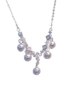 锁骨无核代发镀银艾瑞雅时尚米型链珠珠百搭项链一件无暇时尚几乎