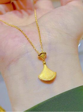 小女裙摆小同款链锁骨扇形吊坠