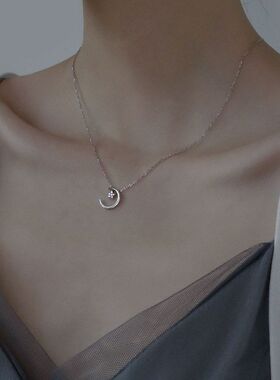 项链女轻奢月亮简约韩版百搭星星颈链气质ins链锁骨吊坠小众学生