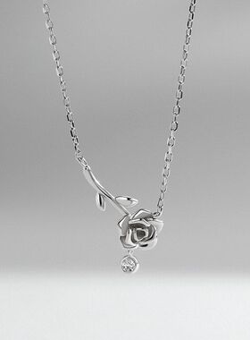 一对玫瑰吊坠情人节设计感款情侣