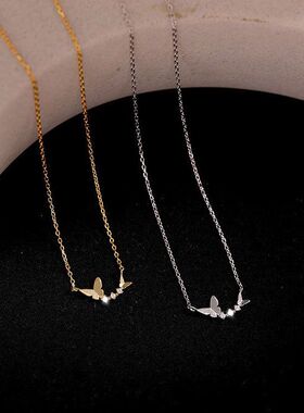 批发女链新款颈链蝴蝶ins锁骨闪