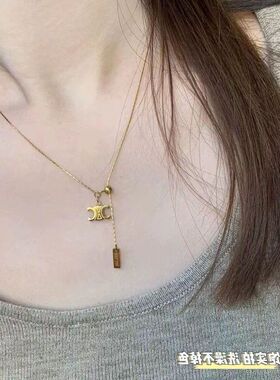 ins韩项链钢防敏凯旋门钛保色小