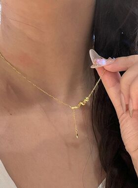 精致蛇年博主同款本命年灵蛇锁骨