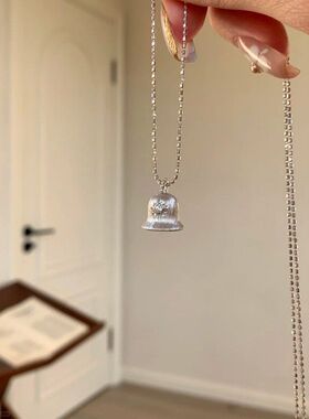 银色复古中古高级链小众闪钻铃铛