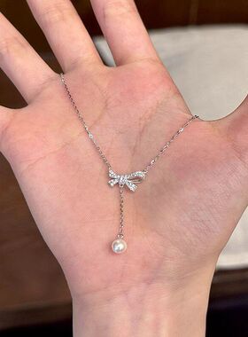 小众珍珠2025流苏蝴蝶结吊坠气质