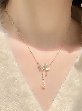 颈链高级感轻奢设计甜美蝴蝶仿女