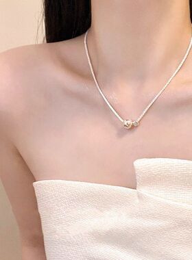 链波光粼粼满天星锁骨百搭转运珠项链气质短款新款圆珠配饰个性女
