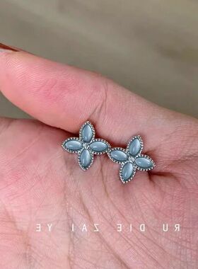 女轻闪灰奢小众清冷蓝色项链感爆