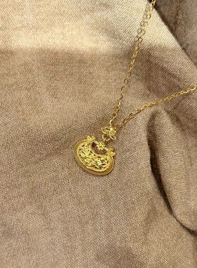 花丝饰品批发轻奢锁包新款设计2026金色精致如意项链锁骨链风小众