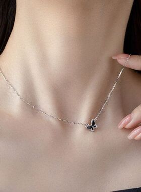 锁骨女小众链项链小蝴蝶高级感