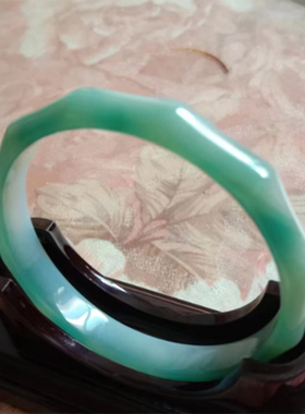 玛瑙玉髓手镯天然竹节玉镯时尚饰品手环