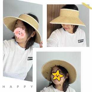 出日单SUN*Snnd可折叠防晒顶帽UPF50+口袋太阳帽草编显瘦多色可选