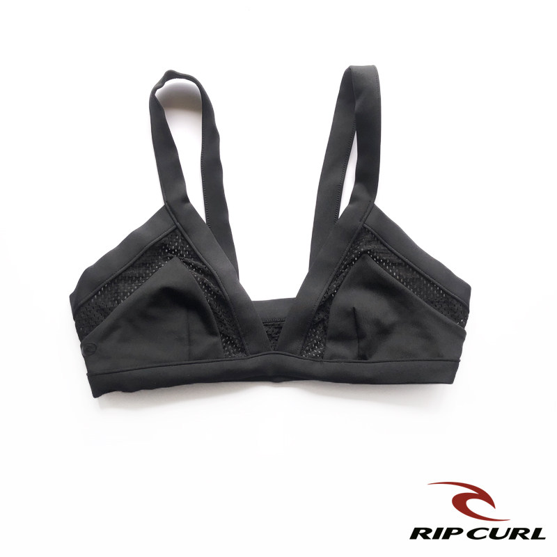 澳洲出口新款三角比基尼泳衣冲浪潜水运动训练上衣网纱拼接特价