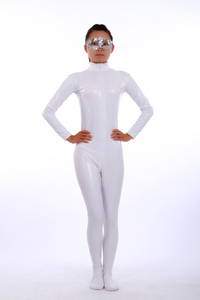 包邮/订做/白色涂胶紧身衣/半包连体衣/COS/动漫舞台演出服/性感
