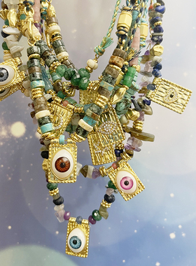 潮牌项链黄铜新潮编织绳欧美