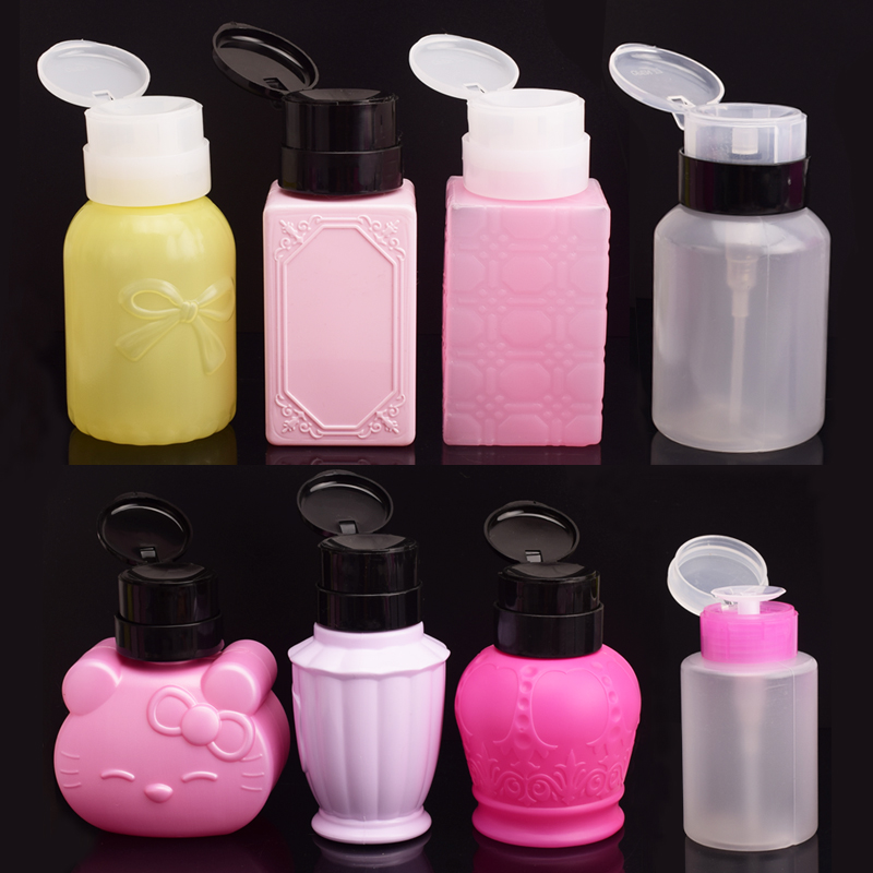 卸妆水分装空瓶按压瓶啫喱水卸甲水洗甲水皇冠美甲带锁防漏瓶