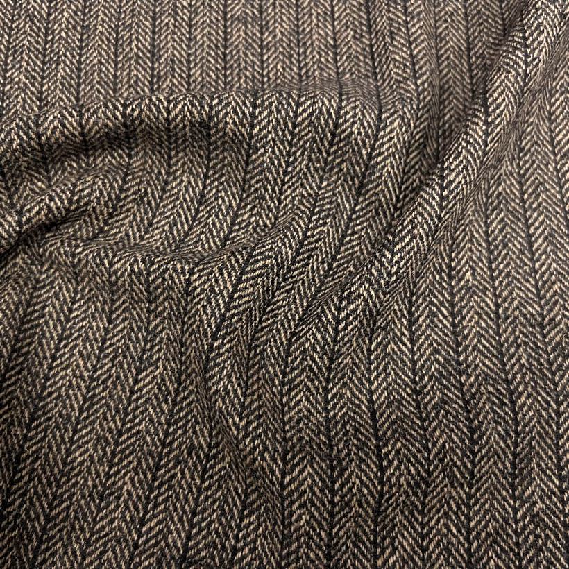 人字纹色织全羊毛设计师DIY布料