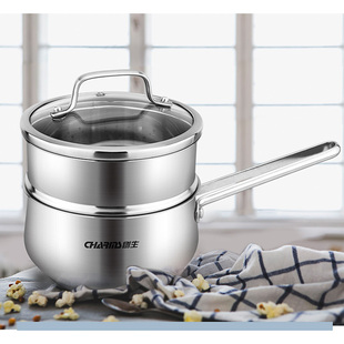 创生304不锈钢尚品蒸煮奶锅宝宝加厚家用辅食迷你小锅子婴儿16cm
