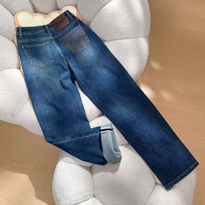 [四面弹][实体品牌][卡乐元素]窄版阔腿牛仔裤女高腰显瘦裤