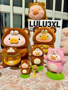 现货lulu猪熊出没吊卡潮玩手办摆件周边罐头猪拉绳包毛绒公仔礼物