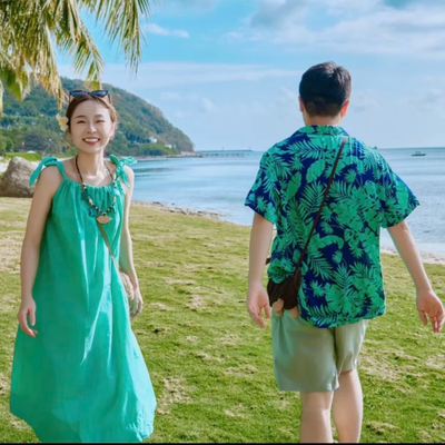 椰子树旅游沙滩服情侣装