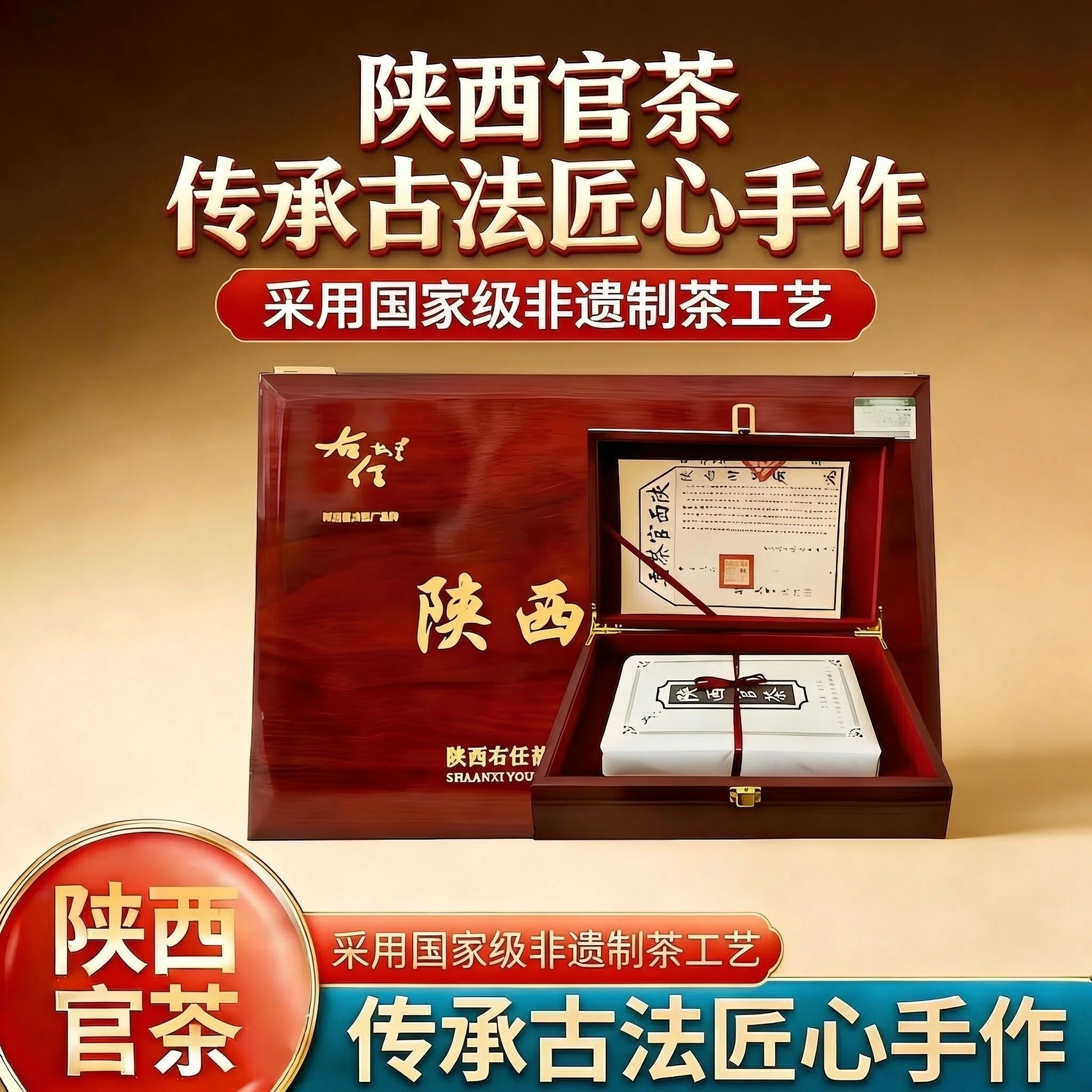 陕西特产【泾阳原产】陕西官茶900g传统手筑陈香醇厚送礼收藏佳品