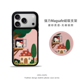 hello kitty适用苹果17promax手机壳iphone16磁吸支架15卡通14新款 13复古小清新KT猫网红情侣华为小米保护套