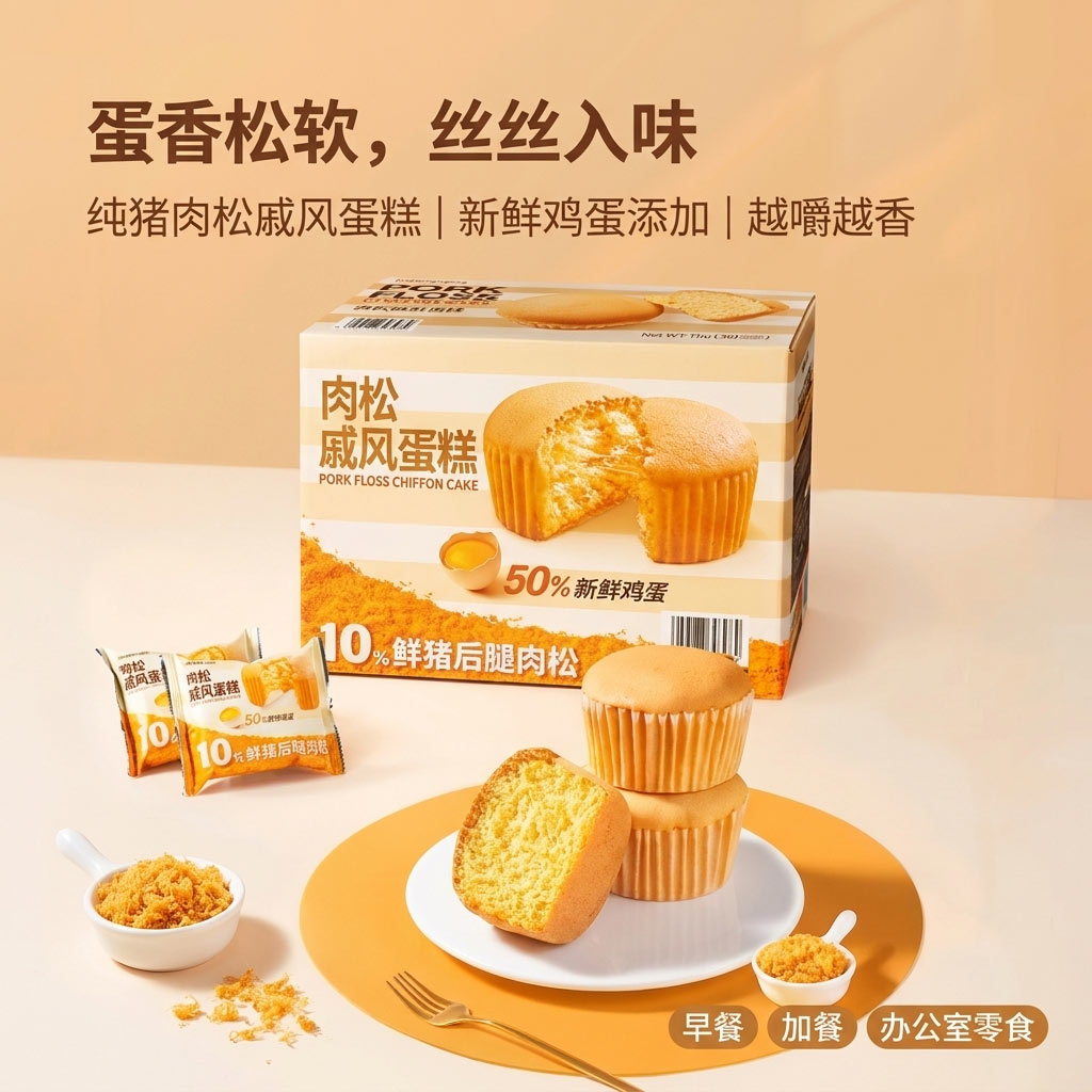 山姆肉松戚风蛋糕面包早餐下午茶代餐糕点休闲小零食正品代购M03