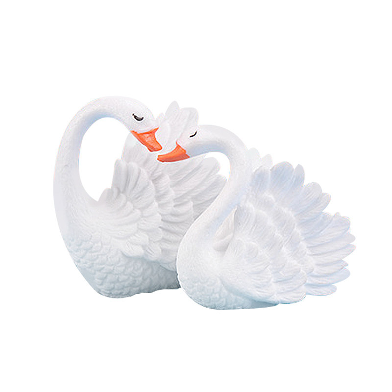 速发鱼缸美景小摆件微景观造人鱼天鹅创意树脂水族箱迷你装饰