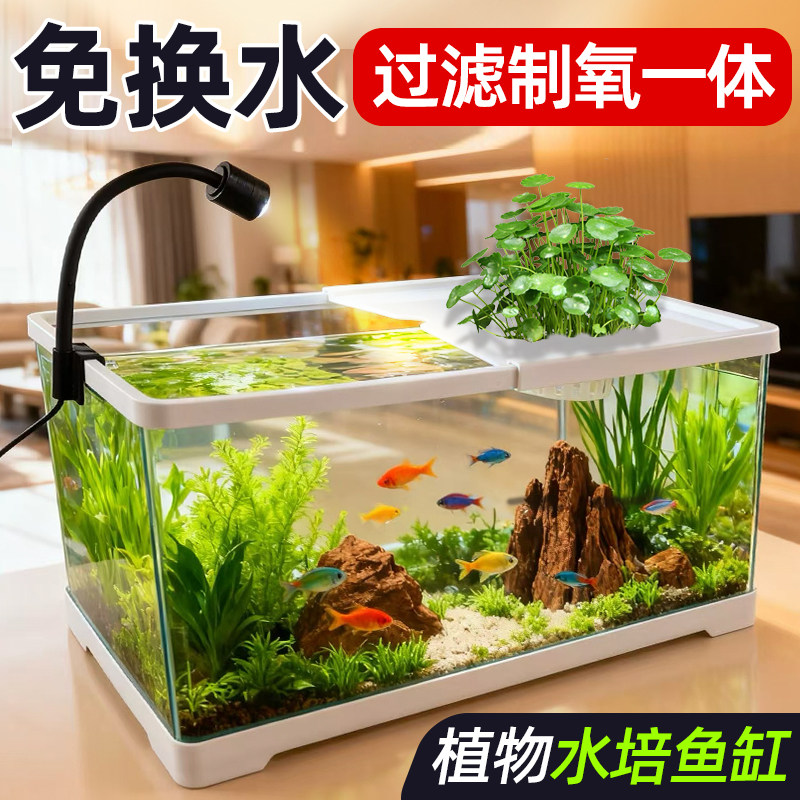 鱼缸过滤制氧一体机小鱼缸小型新款客厅生态2026新款亚克力免换水,宠物/宠物食品及用品,桌面缸,淘宝优惠券,粉丝福利购,淘宝优惠卷
