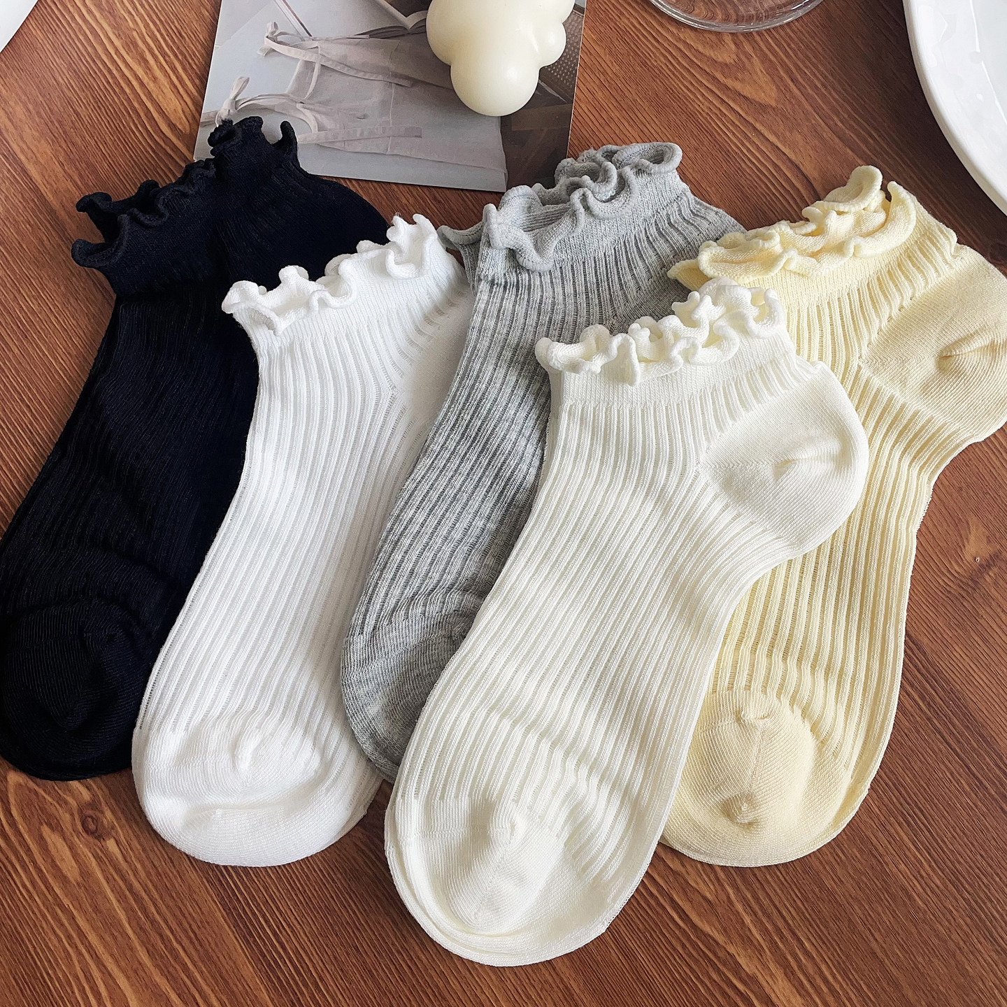 白色木耳花边袜子女配小皮鞋短袜夏季薄款纯棉配玛丽珍鞋无骨船袜,女士内衣/男士内衣/家居服,短袜,淘宝优惠券,粉丝福利购,淘宝优惠卷
