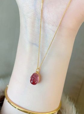 轻奢新款旺旺闺蜜招财天然水晶貔貅项链流行首饰送女朋友礼物七夕